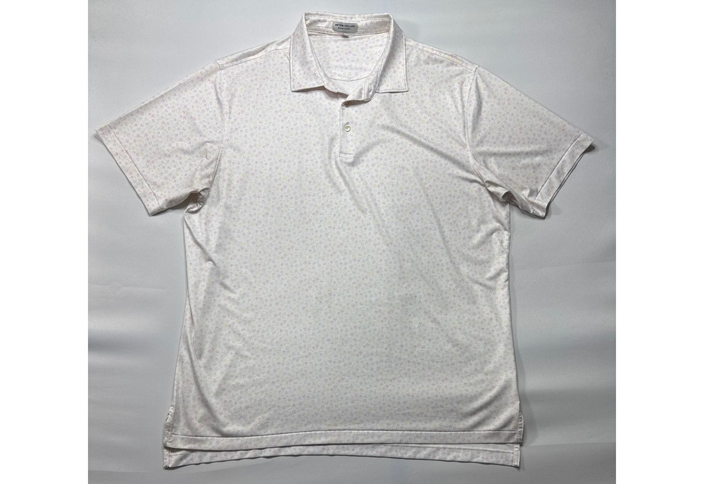 Peter Millar Summer Comfort Men's Utopia Burger White Polo Shirt - Size XL